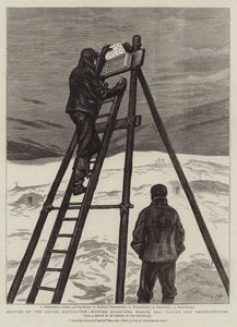 Návrat arktické expedice, Winter Quarters, březen 1876, s teploměry